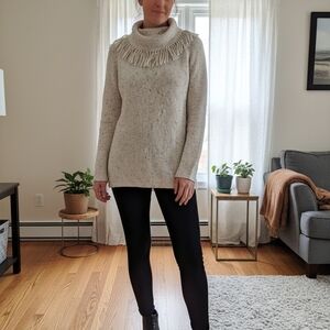 Pappagalo Women's Cream Sweater with Fringe Detail Size M